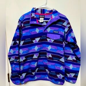 Patagonia Synchilla Snap Fleece Pullover Women’s Medium Aztec Purple Geometric